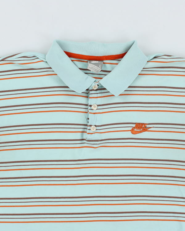 Vintage y2k 00s Nike Stripe Polo Shirt - L