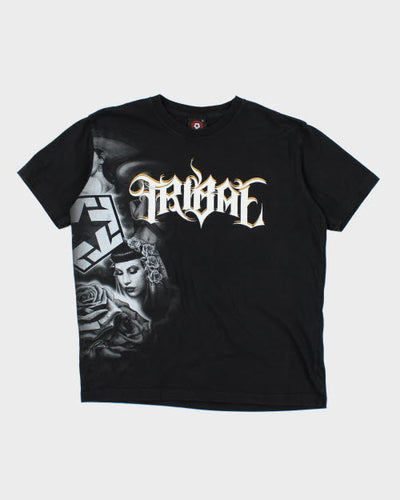 Vintage Tribal Portrait Graphic T-Shirt - L