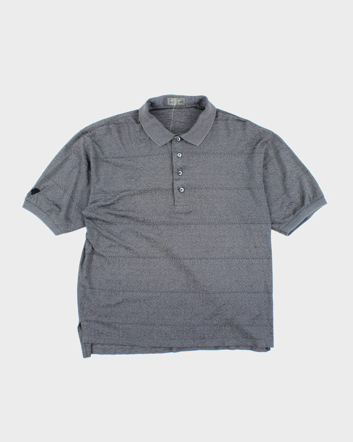 Vintage 2000's Descente Patterned Polo Shirt - M