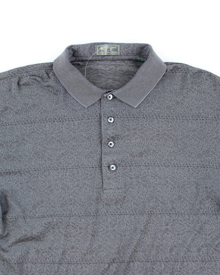 Vintage 2000's Descente Patterned Polo Shirt - M