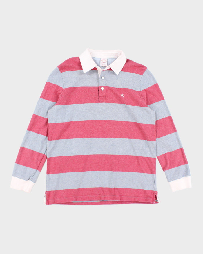 Brooks Brothers Striped Long Sleeve Polo Shirt - M