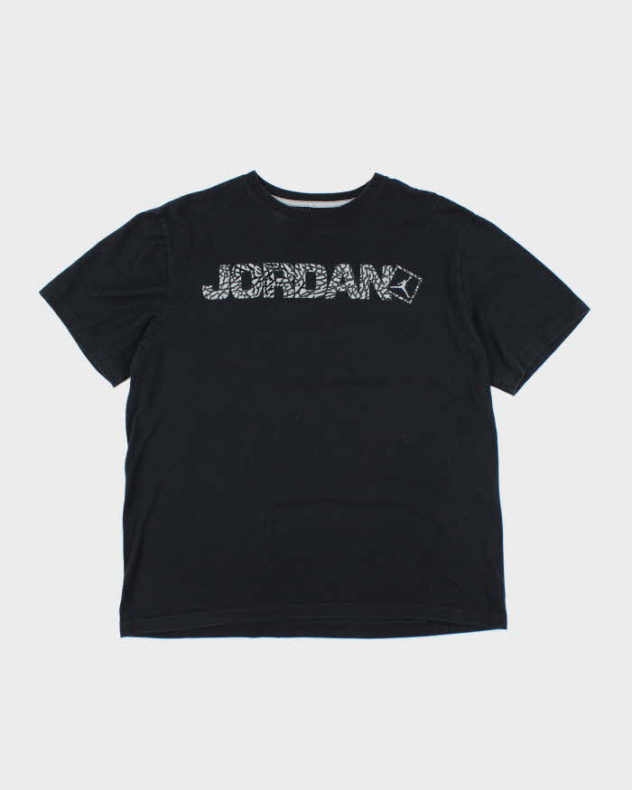 Nike Air Jordan Elephant Print Spell Out Graphic T-Shirt L