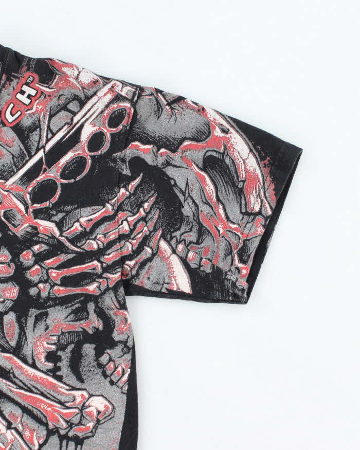 Vintage Y2K Death Clutch Gothic Style All Over Print T-Shirt - M
