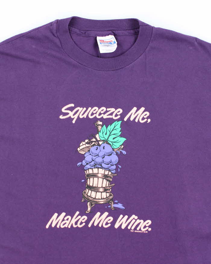 Vintage 90s Squeeze Me, Make Me Wine Single Stitch T-shirt - XXL