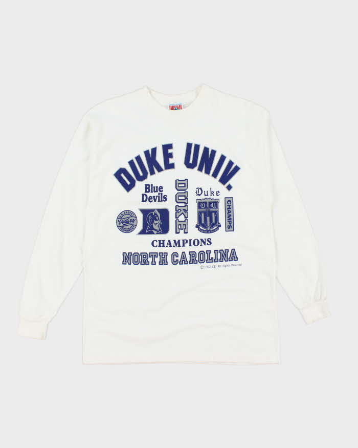 Vintage 90's Duke University Graphic Long Sleeve T-Shirt - M