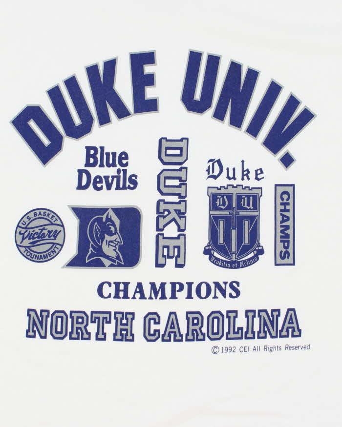 Vintage 90's Duke University Graphic Long Sleeve T-Shirt - M