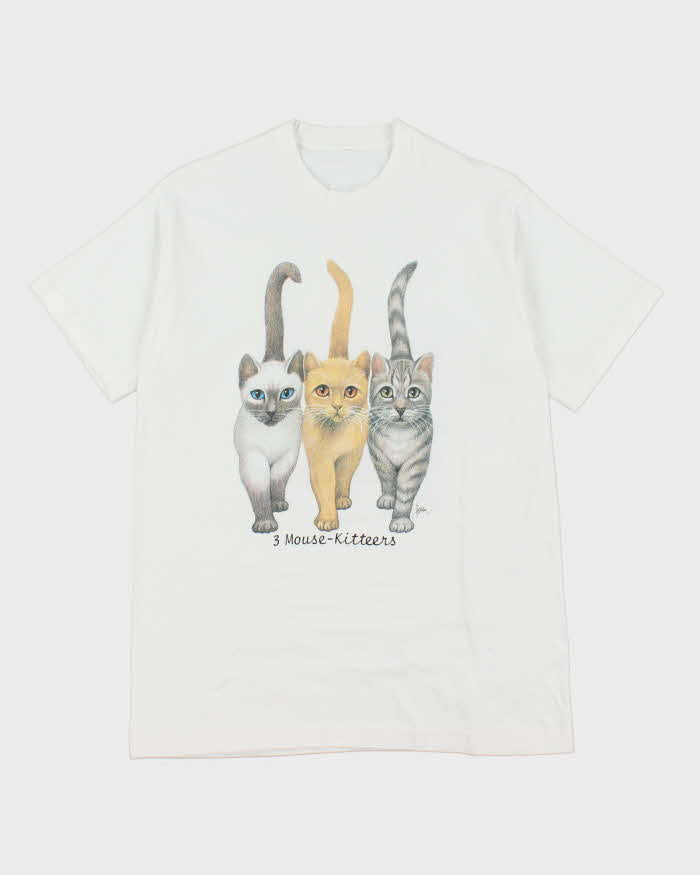 Vintage 90's Three Mouse Cats Graphic T-Shirt - M