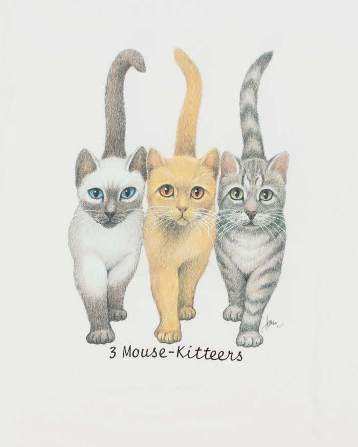 Vintage 90's Three Mouse Cats Graphic T-Shirt - M