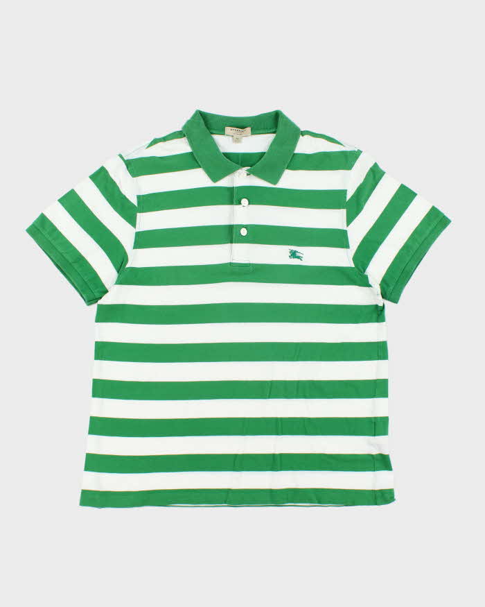 Vintage Burberry Striped Slim Fit Polo Shirt - XL
