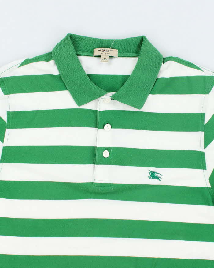 Vintage Burberry Striped Slim Fit Polo Shirt - XL