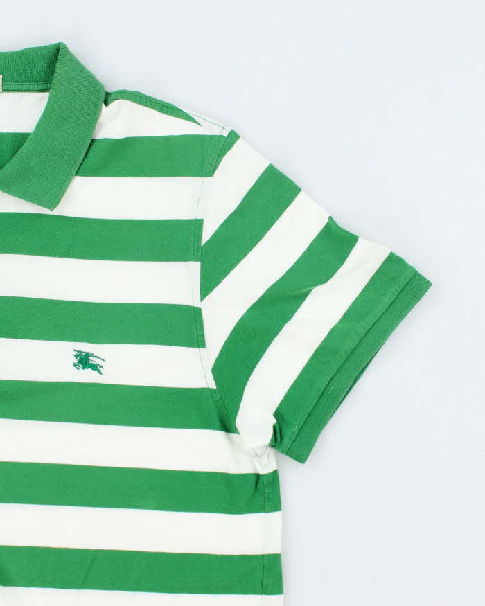 Vintage Burberry Striped Slim Fit Polo Shirt - XL