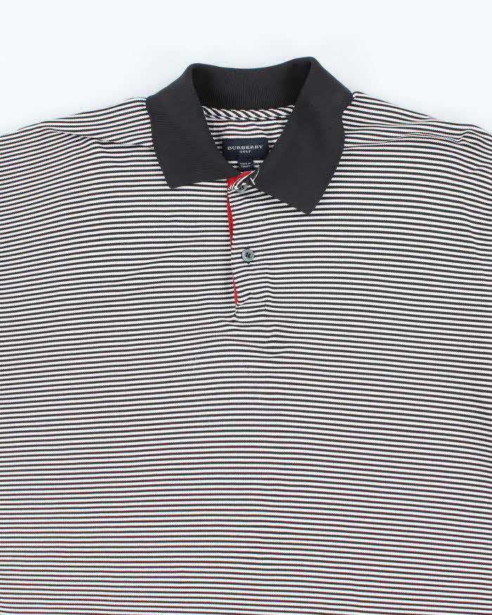 Vintage 2000's Burberry Golf Striped Lightweight Polo Shirt - M
