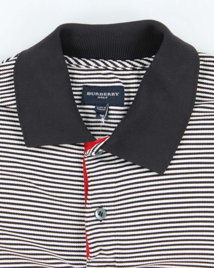 Vintage 2000's Burberry Golf Striped Lightweight Polo Shirt - M