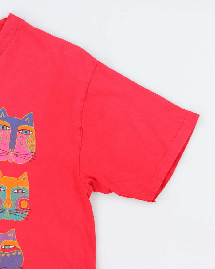 Vintage 90s Cat Single Stitch T-shirt - M