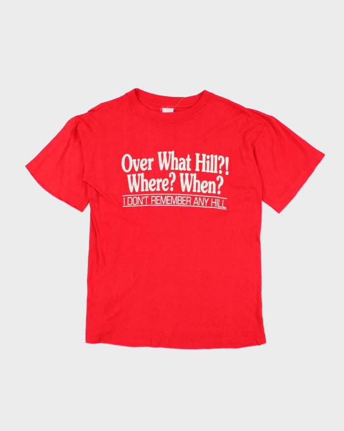 Vintage 90s Over What Hill? Single Stitch T-shirt - L