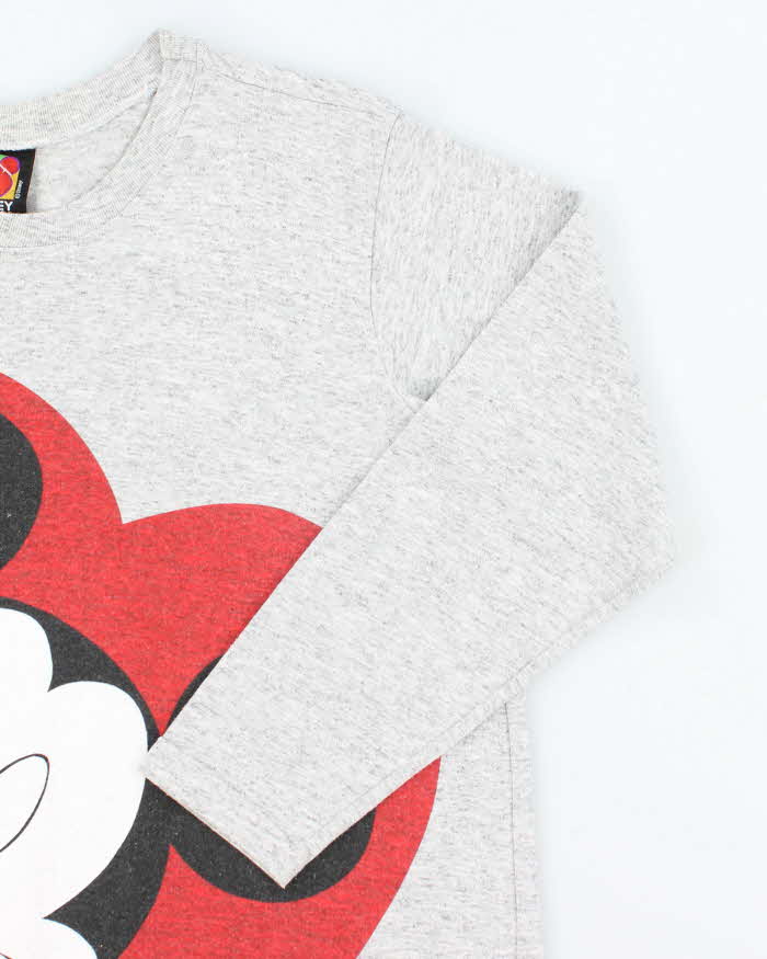 Vintage 90's Disney Big Mickey Heart Graphic Long-sleeve T-Shirt - M