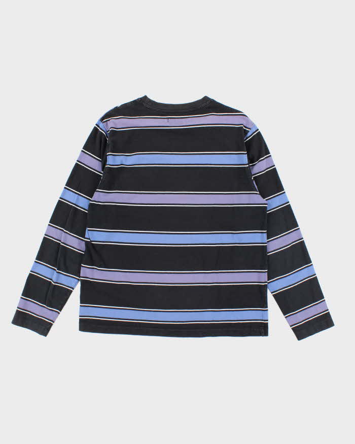 Vintage Stussy Striped Long-sleeved T-Shirt - M