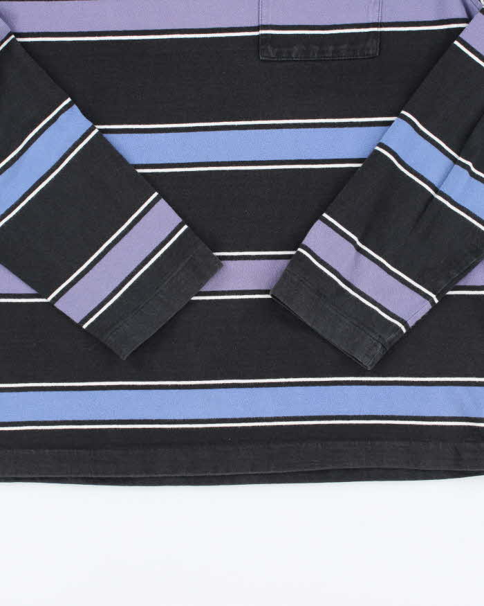 Vintage Stussy Striped Long-sleeved T-Shirt - M