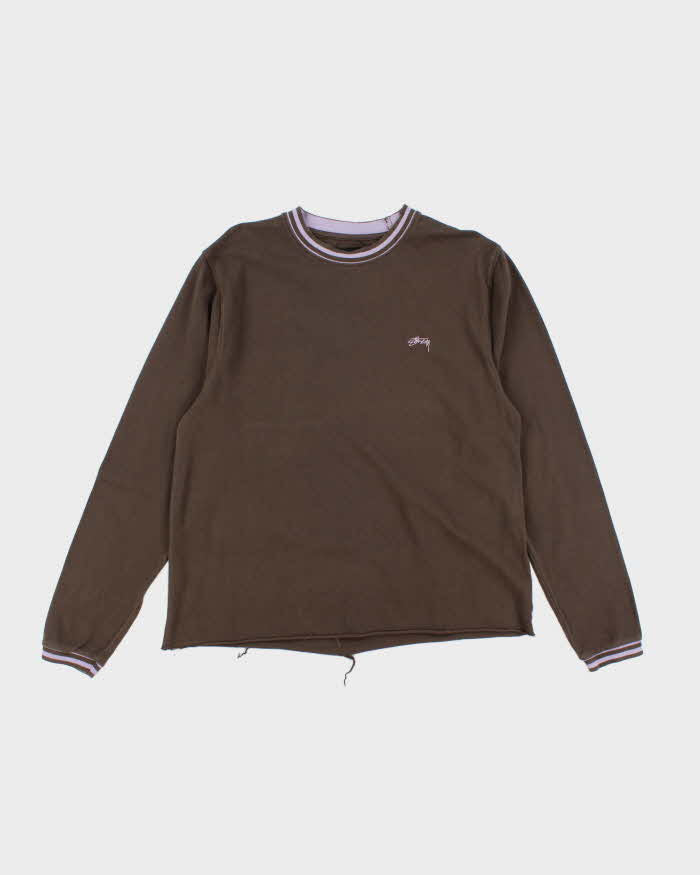 Vintage Stussy Small Embroidered Logo Long-sleeve T-Shirt - L