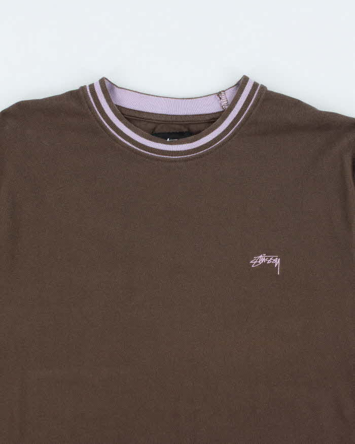 Vintage Stussy Small Embroidered Logo Long-sleeve T-Shirt - L