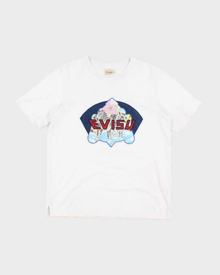 Vintage 2000's Evisu Embroidered Logo T-Shirt - L