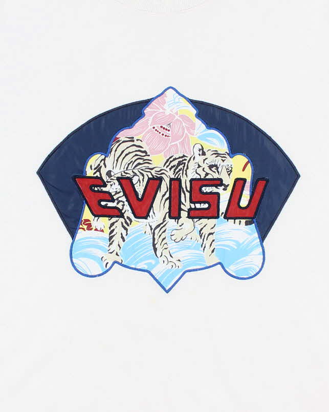Vintage 2000's Evisu Embroidered Logo T-Shirt - L
