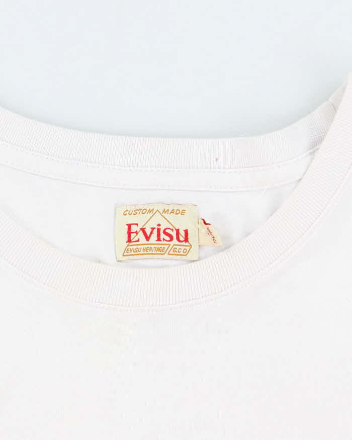 Vintage 2000's Evisu Embroidered Logo T-Shirt - L