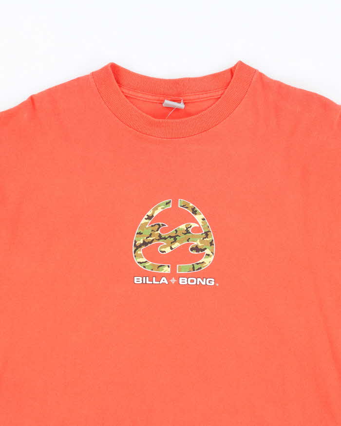 Vintage Y2K Billabong Camo Logo Long-sleeved T-Shirt - M