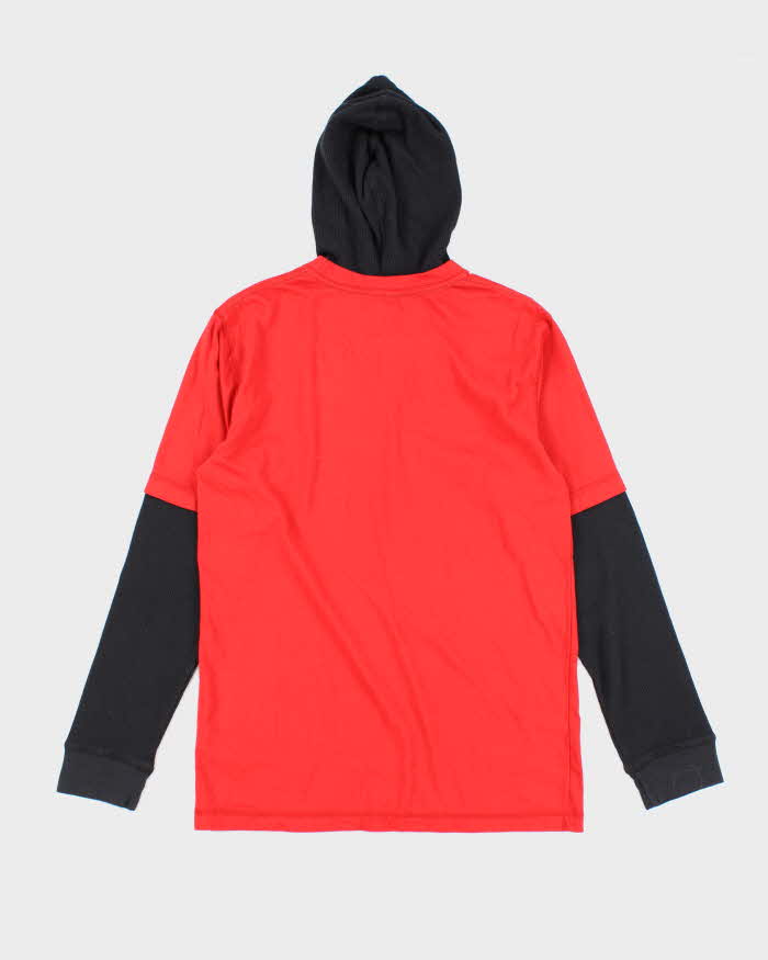 Vintage Y2K Rebel Riders Hooded Waffle Long-sleeved T-Shirt - L