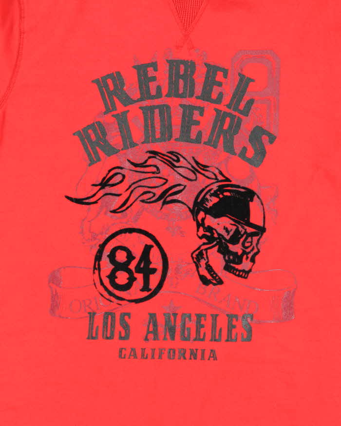 Vintage Y2K Rebel Riders Hooded Waffle Long-sleeved T-Shirt - L
