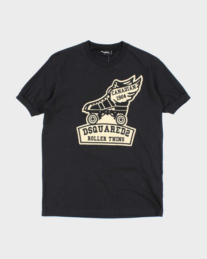 Vintage 2000's DSquared2 Roller Twins Patch Graphic T-Shirt - S