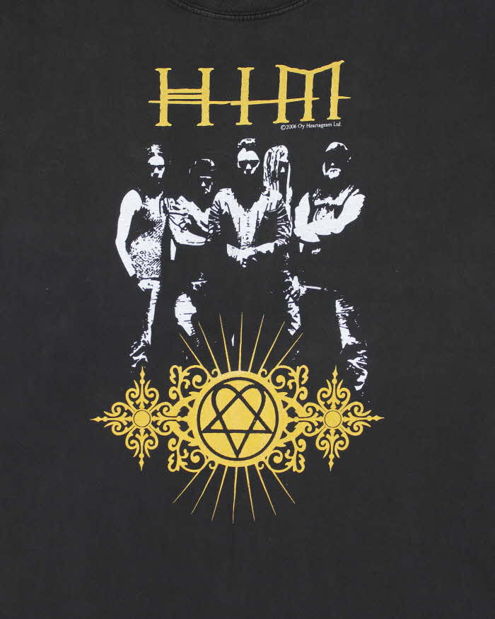 2006 Black Cotton HIM Band T-Shirt - L