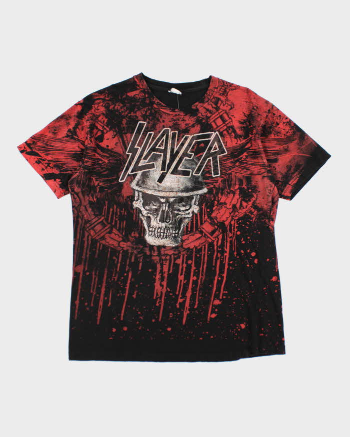 Vintage Y2K Slayer All Over Print Band T-Shirt - M