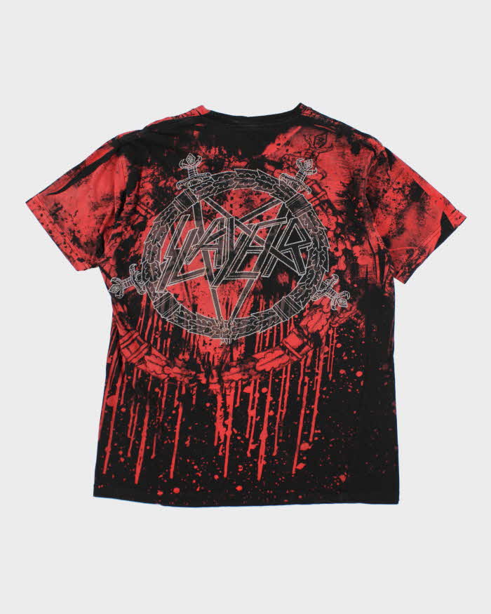 Vintage Y2K Slayer All Over Print Band T-Shirt - M