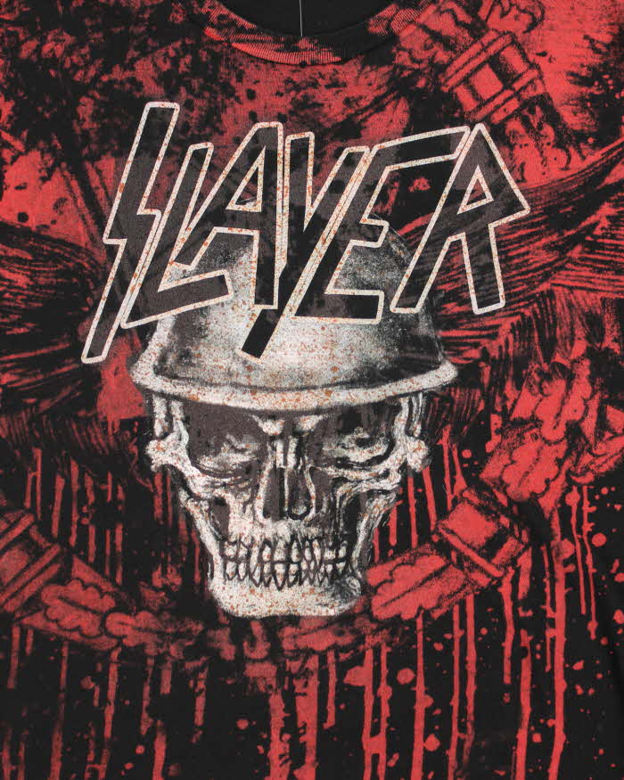 Vintage Y2K Slayer All Over Print Band T-Shirt - M
