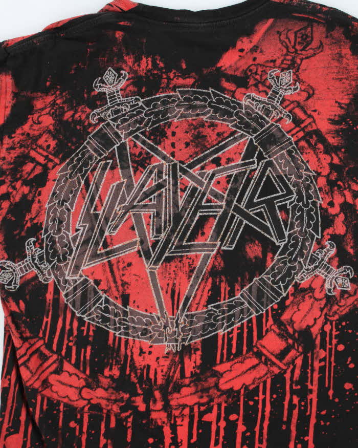 Vintage Y2K Slayer All Over Print Band T-Shirt - M