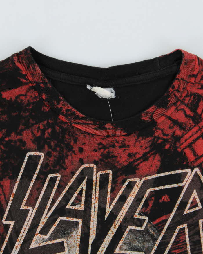 Vintage Y2K Slayer All Over Print Band T-Shirt - M
