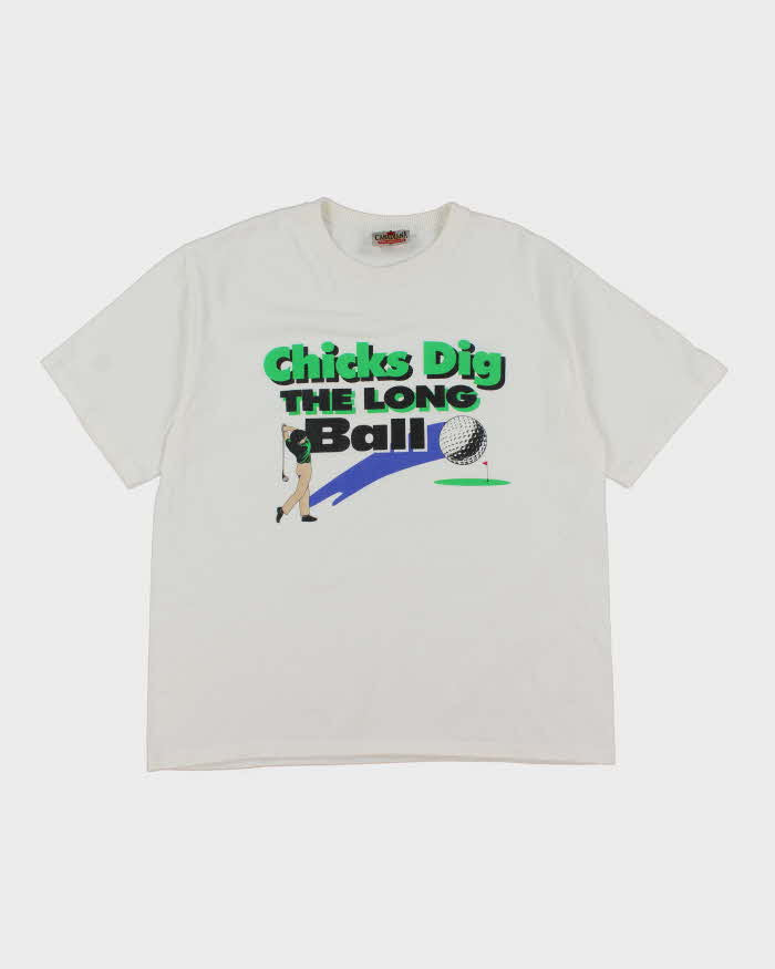 Vintage 2000's Chick Dig Long Ball Graphic T-Shirt - M