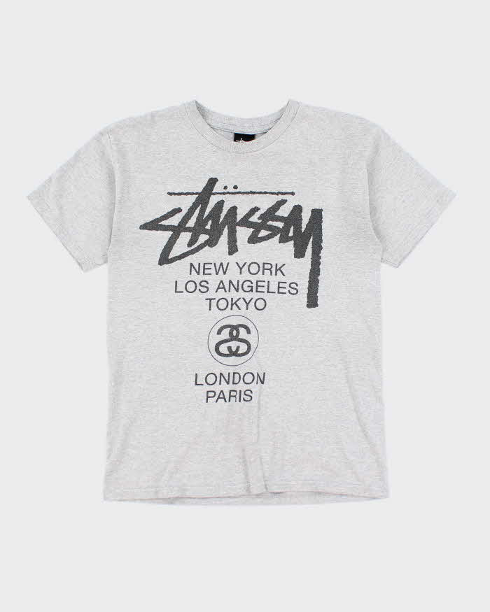 Vintage 2000's Stussy Spell Out Graphic T-Shirt - S