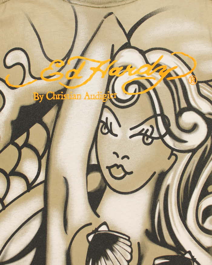 Vintage 2000's Ed Hardy Mermaid Graphic T-Shirt - L