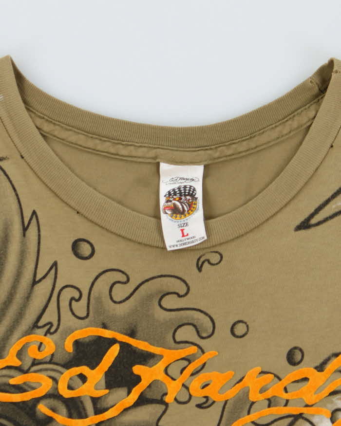 Vintage 2000's Ed Hardy Mermaid Graphic T-Shirt - L