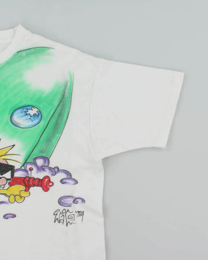 Vintage 90's Calvin & Hobbes Martian Graphic T-Shirt - XL