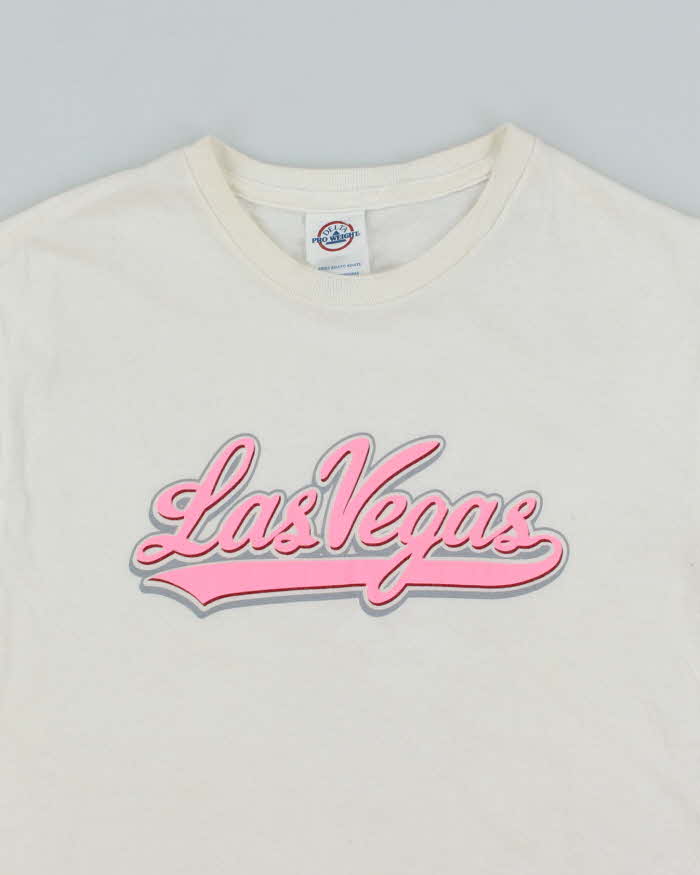 Vintage Y2K Las Vegas Spell Out Graphic T-Shirt - S
