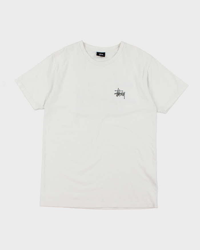 Stussy White Cotton T-Shirt - M