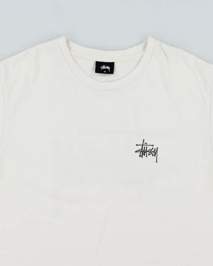 Stussy White Cotton T-Shirt - M