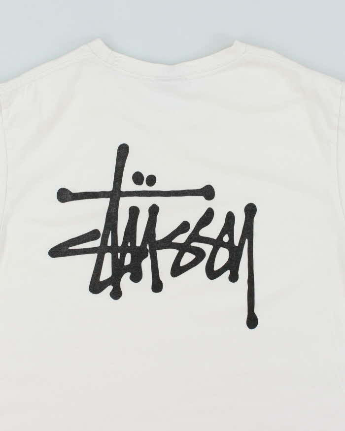 Stussy White Cotton T-Shirt - M