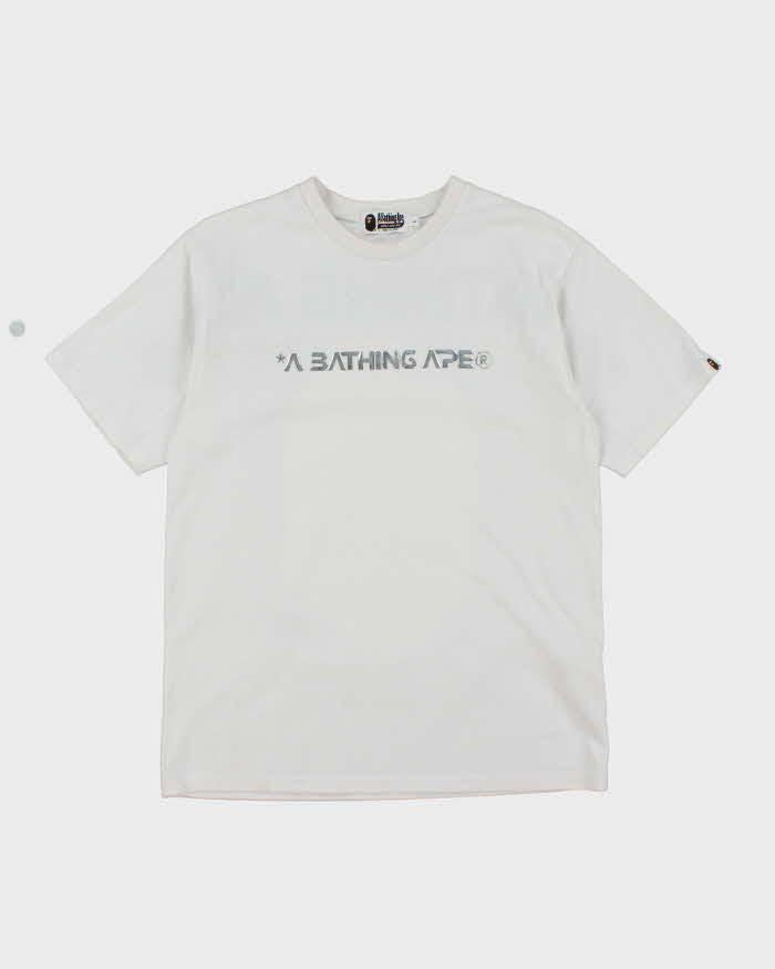 A Bathing Ape Bubble Print White Cotton T-Shirt - L