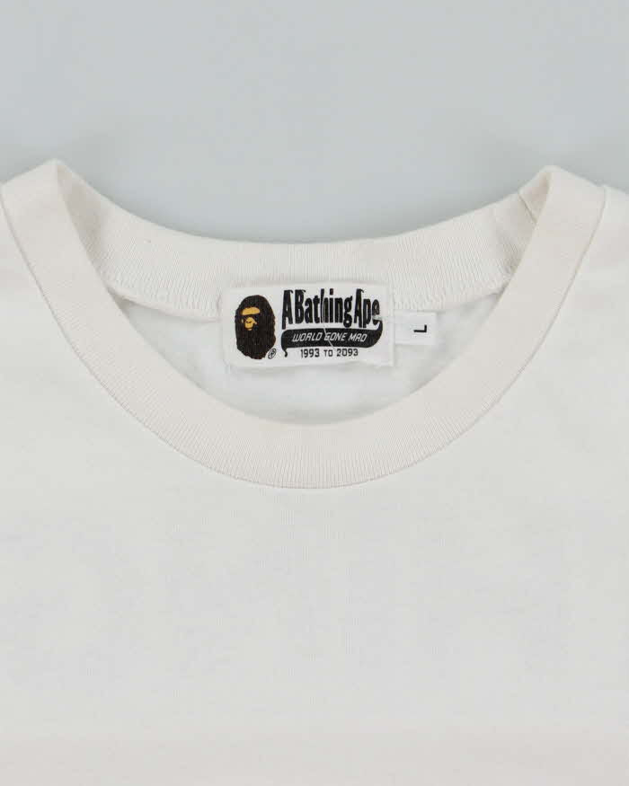 A Bathing Ape Bubble Print White Cotton T-Shirt - L