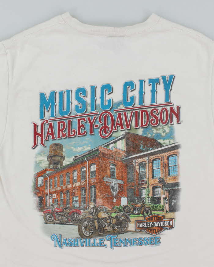 Music City Harley Davidson White Cotton T-Shirt - M