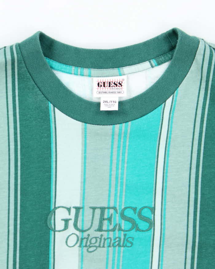 Vintage 2000's Guess Originals Striped T-Shirt - XXL